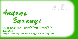 andras barenyi business card